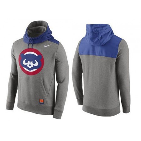 Men's Chicago Cubs Nike Gray Cooperstown Collection Hybrid Pullover Hoodie_1