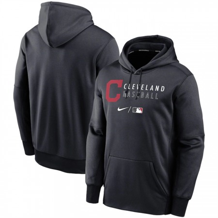 Men's Cleveland Guardians Black 2022 Performance Pullover Hoodie