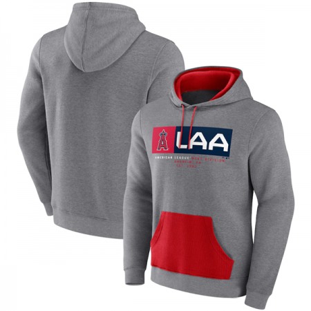 Men's Los Angeles Angels Heathered Gray iconic Steppin Up Fleece Pullover Hoodie