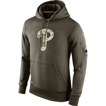 Men's Philadelphia Phillies Nike Olive Salute To Service KO Performance Hoodie