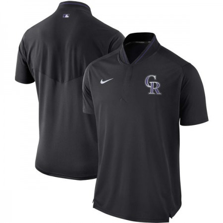 Men's Colorado Rockies Black Authentic Collection Elite Performance Polo