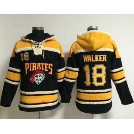 Pirates #18 Neil Walker Black Sawyer Hooded Sweatshirt MLB Hoodie