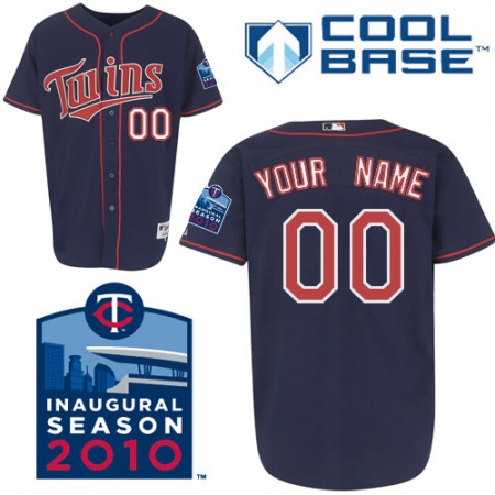 Twins Personalized Authentic Blue Cool Base w/2010 inaugural Stadium Patch MLB Jersey