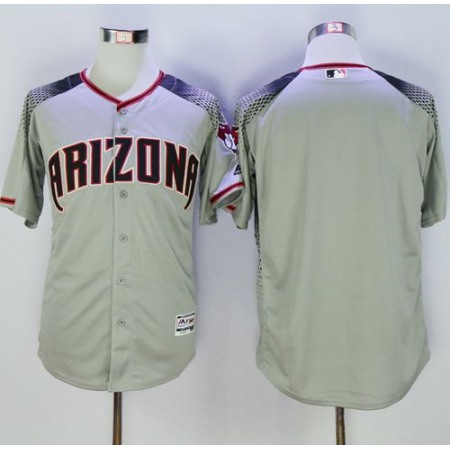 Diamondbacks Blank Gray/Brick New Cool Base Stitched MLB Jersey