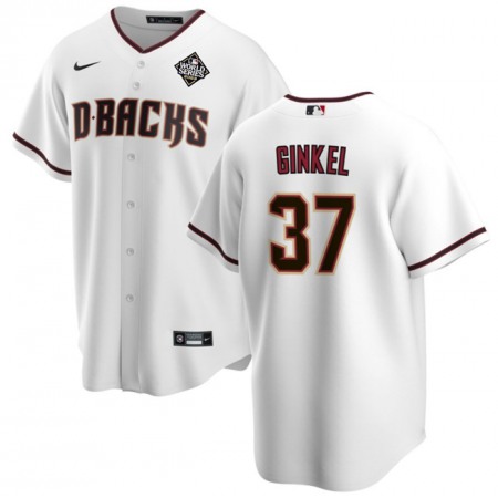 Men's Arizona Diamondbacks #37 Kevin Ginkel White 2023 World Series Cool Base Stitched Baseball Jersey