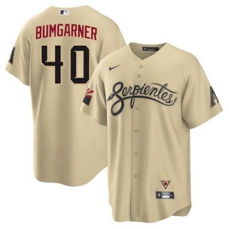 Men's Arizona Diamondbacks #40 Madison Bumgarner 2021 Cream City Connect Cool Base Stitched MLB Jersey