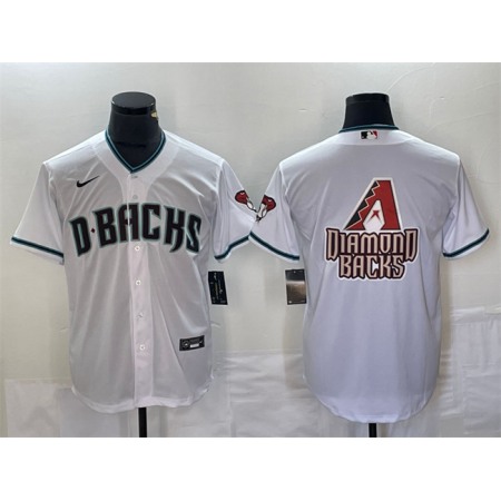 Men's Arizona Diamondbacks White Team Big Logo Cool Base Stitched Baseball Jersey