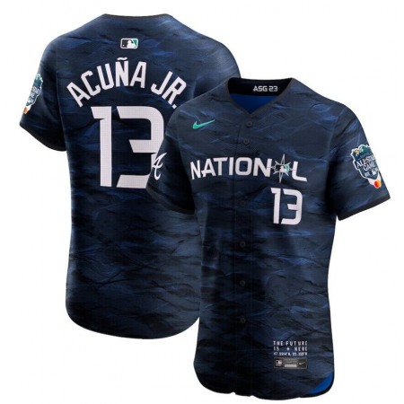 Men's Atlanta Braves #13 Ronald Acuna Jr. Royal 2023 All-star Flex Base Stitched Jersey