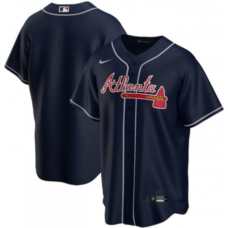 Men's Atlanta Braves Blank Navy Cool Base Stitched Jersey