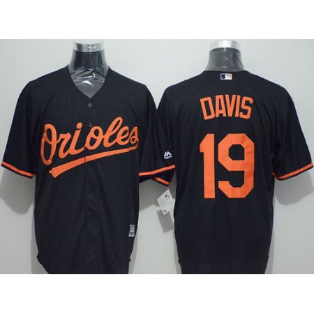 Orioles #19 Chris Davis Black New Cool Base Stitched MLB Jersey