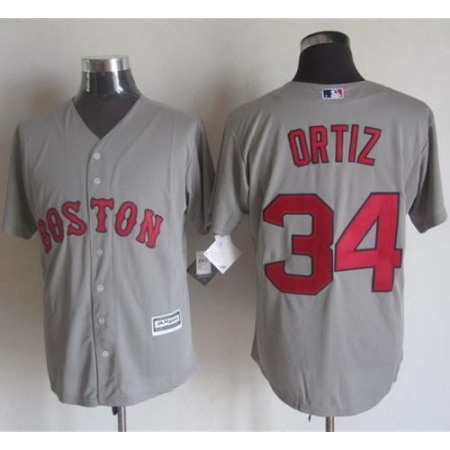 Red Sox #34 David Ortiz Grey New Cool Base Stitched MLB Jersey