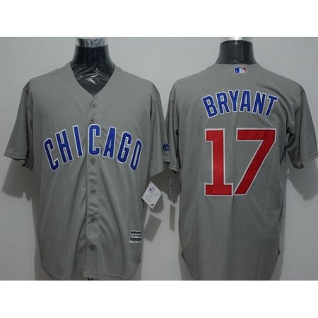 Cubs #17 Kris Bryant Grey New Cool Base Stitched MLB Jersey