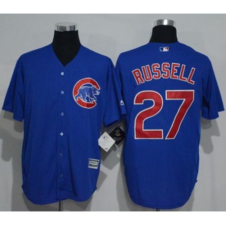 Cubs #27 Addison Russell Blue New Cool Base Stitched MLB Jersey