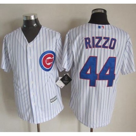 Cubs #44 Anthony Rizzo White Strip New Cool Base Stitched MLB Jersey