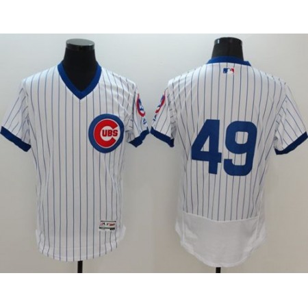 Cubs #49 Jake Arrieta White Flexbase Authentic Collection Cooperstown Stitched MLB Jersey