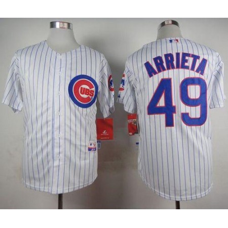 Cubs #49 Jake Arrieta White Home Cool Base Stitched MLB Jersey