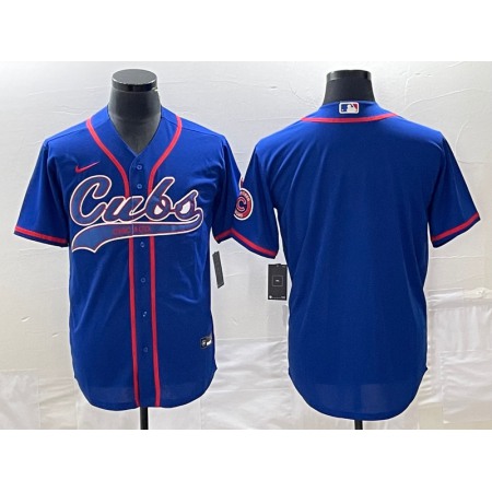 Men's Chicago Cubs Blank Royal Cool Base Stitched Baseball Jersey