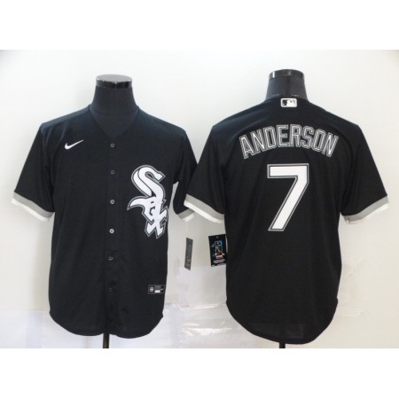 Men's Chicago White Sox #7 Tim Anderson Black Cool Base Stitched MLB Jersey