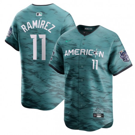 Men's Cleveland Guardians #11 Jose Ramirez Teal 2023 All-star Cool Base Stitched Jersey