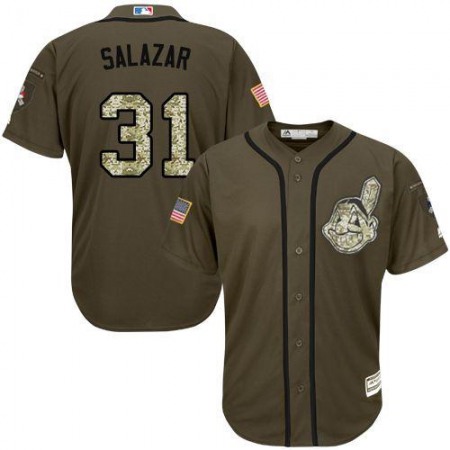 indians #31 Danny Salazar Green Salute to Service Stitched MLB Jersey