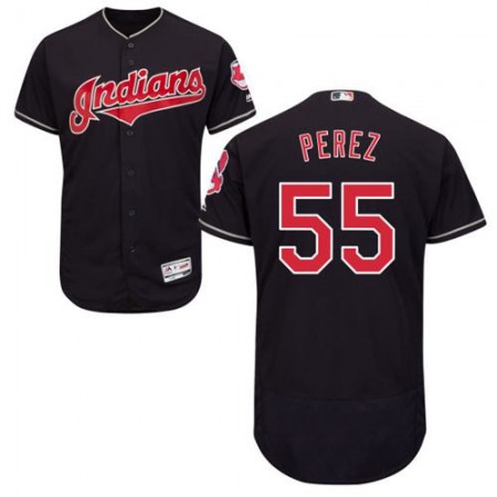 indians #55 Roberto Perez Navy Blue Flexbase Authentic Collection Stitched MLB Jersey