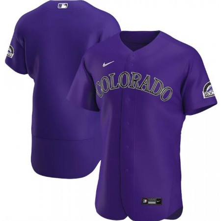 Men's Colorado Rockies Blank Purple Flex Base Stitched Jersey