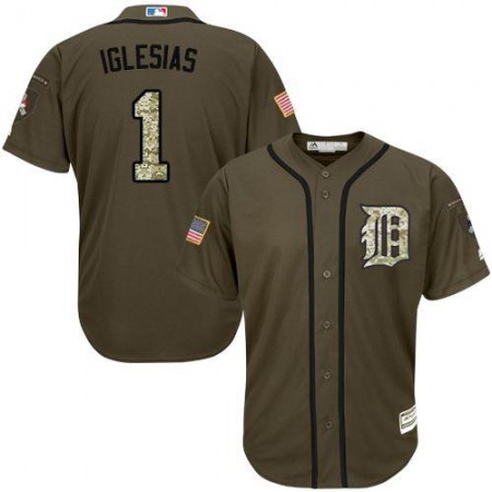 Tigers #1 Jose iglesias Green Salute to Service Stitched MLB Jersey