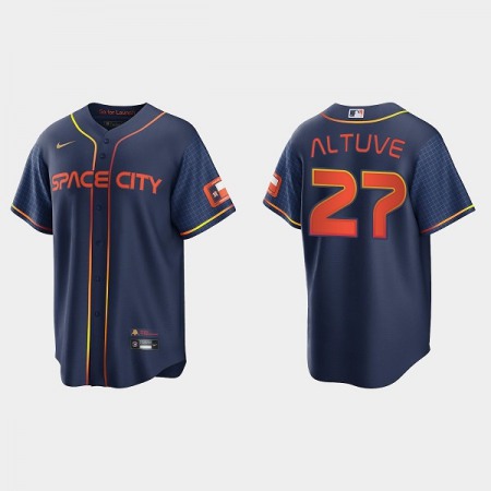 Men's Houston Astros #27 Jose Altuve 2022 Navy City Connect Cool Base Stitched Jersey