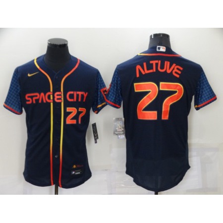 Men's Houston Astros #27 Jose Altuve 2022 Navy City Connect Flex Base Stitched Baseball Jersey