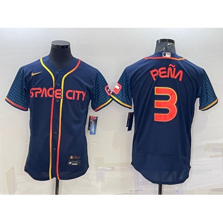 Men's Houston Astros #3 Jeremy Pena 2022 Navy City Connect Flex Base Stitched Baseball Jersey