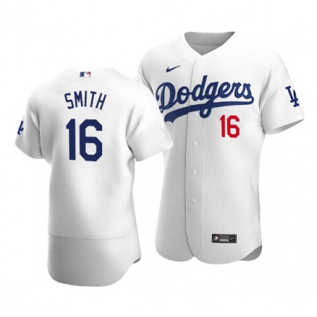 Men's Los Angeles Dodgers #16 Will Smith White Flex Base Sttiched Jersey