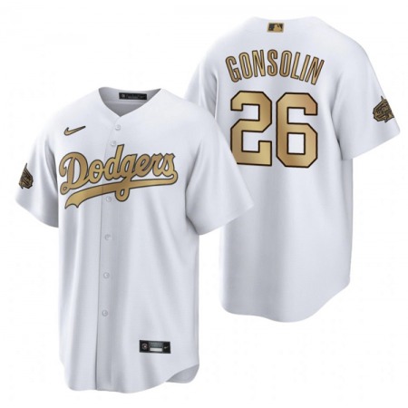 Men's Los Angeles Dodgers #26 Tony Gonsolin 2022 All-Star White Cool Base Stitched Baseball Jersey