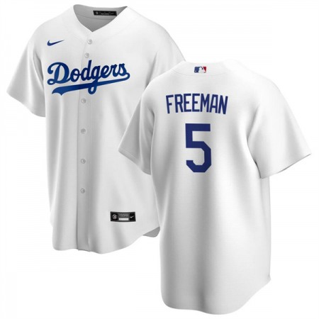 Men's Los Angeles Dodgers #5 Freddie Freeman White Cool Base Stitched Baseball Jersey