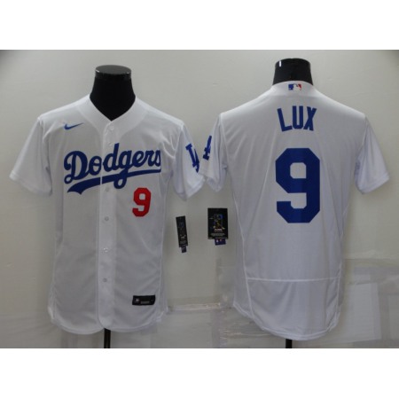 Men's Los Angeles Dodgers #9 Gavin Lux White Flex Base Stitched Jersey