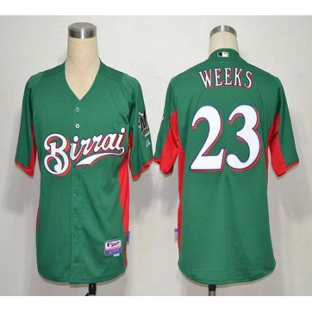 Brewers #23 Rickie Weeks Green Birrai Cool Base Stitched MLB Jersey