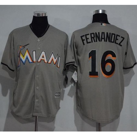 marlins #16 Jose Fernandez Grey New Cool Base Stitched MLB Jersey