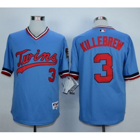 Twins #3 Harmon Killebrew Light Blue 1984 Turn Back The Clock Stitched MLB Jersey