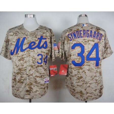 Mets #34 Noah Syndergaard Camo Alternate Cool Base Stitched MLB Jersey