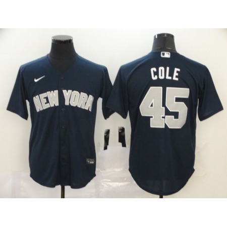 Men's New York Yankees #45 Gerrit Cole Navy Cool Base Stitched MLB Jersey