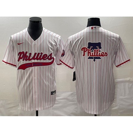 Men's Philadelphia Phillies White Team Big Logo Cool Base Stitched Baseball Jersey