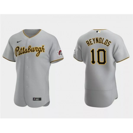 Men's Pittsburgh Pirates #10 Bryan Reynolds Grey Flex Base Stitched Baseball Jersey