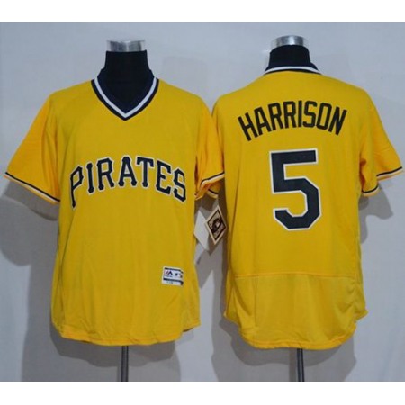 Pirates #5 Josh Harrison Gold Flexbase Authentic Collection Cooperstown Stitched MLB Jersey