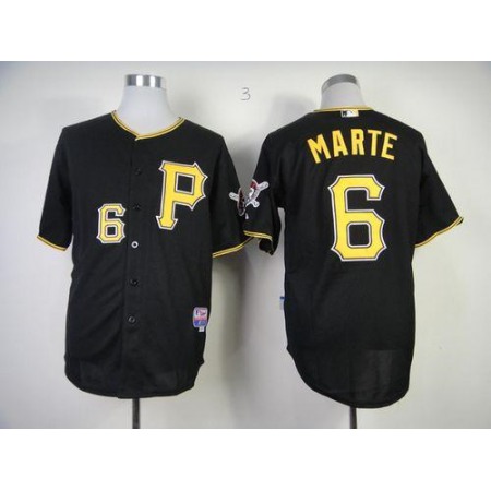 Pirates #6 Starling Marte Black Cool Base Stitched MLB Jersey