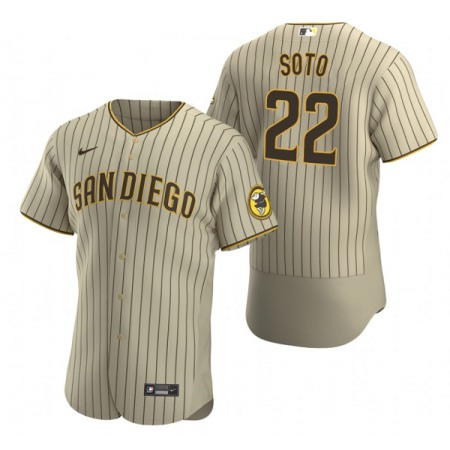 Men's San Diego Padres #22 Juan Soto Tan Flex Base Stitched Baseball Jersey