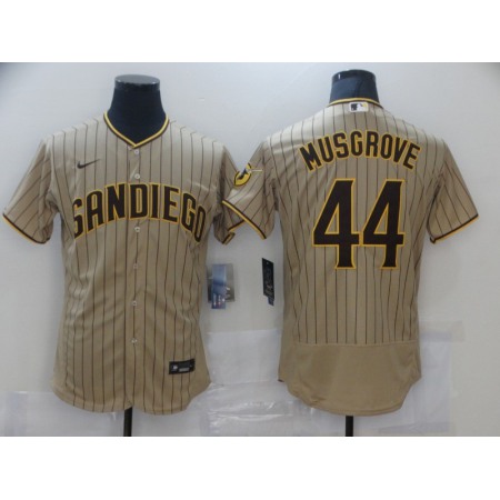 Men's San Diego Padres #44 Joe Musgrove Tan Brown Flex Base Stitched Jersey