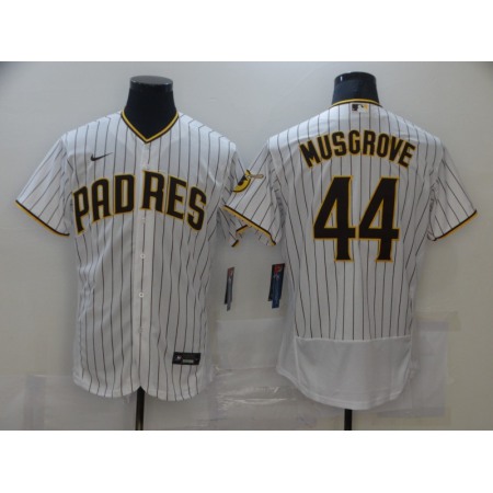 Men's San Diego Padres #44 Joe Musgrove White Flex Base Stitched Jersey