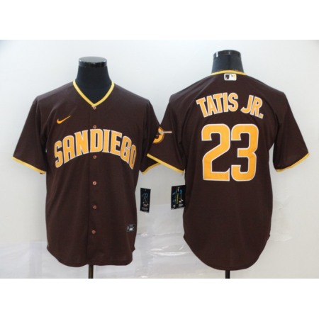 Men's San Diego Padres Majestic Coffee #23 Fernando Tatis Jr. Stitched MLB Jersey