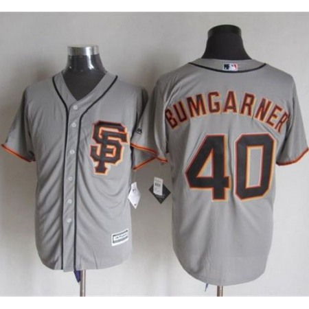 Giants #40 Madison Bumgarner Grey Road 2 New Cool Base Stitched MLB Jersey