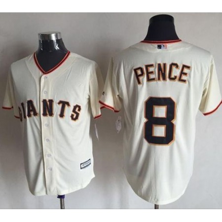 Giants #8 Hunter Pence Cream New Cool Base Stitched MLB Jersey