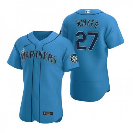 Men's Seattle Mariners #27 Jesse Winker Royal Flex Base Stitched Jersey